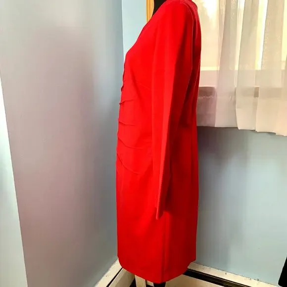 Tribal Red Long Sleeve Dress Size 10 - Picture 2 of 6